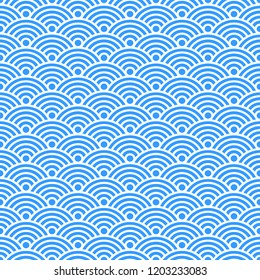 Japanese background  Wave seamless pattern Vector illustration