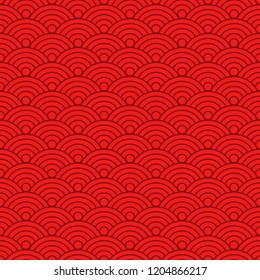 Japanese background  Wave seamless pattern Vector illustration
