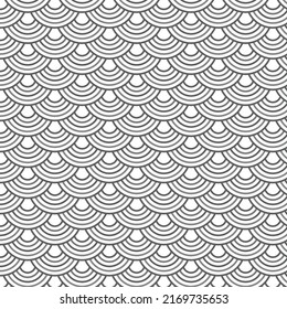 Fondo japonés Wave patrón transparente Textura blanca Ilustración vectorial