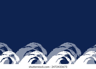 Japanese background with wave-like pattern in white on indigo background.