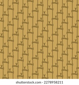 Japanese Bamboo Cartoon Vector Seamless Pattern