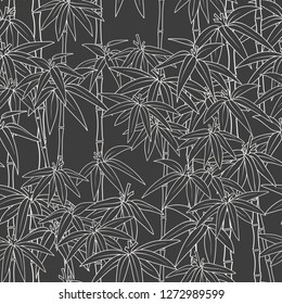 Japanese bamboo for concept design. Beautiful bamboo, great design for any purposes. Vector background template. Beautiful japanese seamless pattern. Asian bamboo forest, dark background