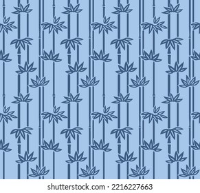 Japanese Bamboo Leaf Branch Vector Seamless Pattern