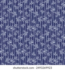  Japanese Bamboo Leaf Branch Vector Seamless Pattern