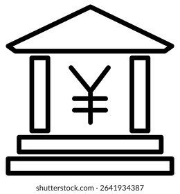 Japanese bank icon Thin line vector design