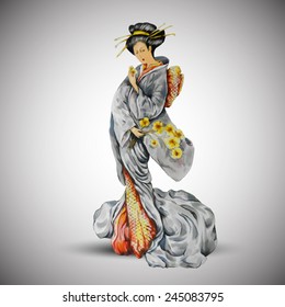 Japanese Beautiful woman in a kimono