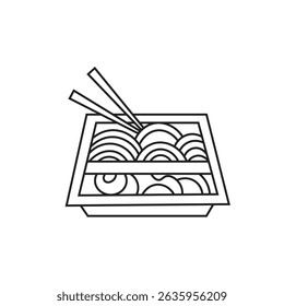 Japanese Bento Box with Noodles