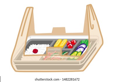 Japanese bento in a Plastic bag