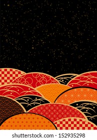 A Japanese black background illustration  