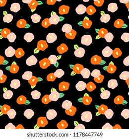 Japanese black camelia pattern