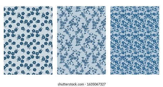 Japanese Blooming Flower Abstract Vector Background Collection