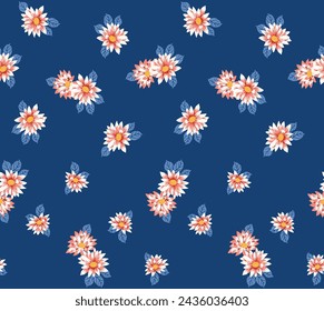 Japanese Blooming Vector Seamless Pattern