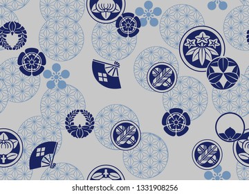 Japanese Blue Crest Pattern