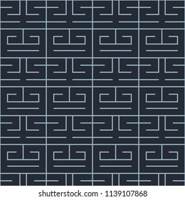 Japanese blue maze line pattern
