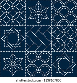 Japanese blue quilting pattern