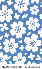 fundo padrão sakura azul japonês