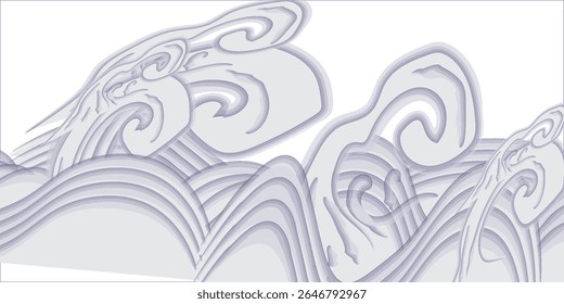 Japanese blue wave background vector. Wallpaper design with blue and white ocean wave pattern backdrop. Modern luxury oriental illustration for cover, banner, website, decor, border.