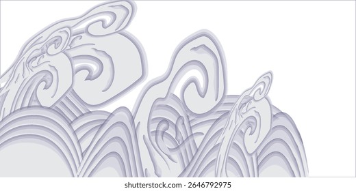 Japanese blue wave background vector. Wallpaper design with blue and white ocean wave pattern backdrop. Modern luxury oriental illustration for cover, banner, website, decor, border.
