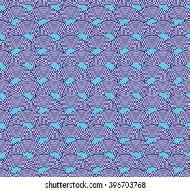 japanese blue wave pattern, seamless vector background