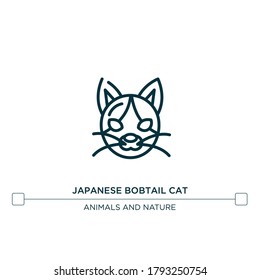 japanese bobtail cat vector line icon. Simple element illustration. japanese bobtail cat outline icon from cat breed bodies concept. Can be used for web and mobile
