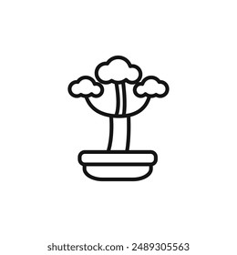 japanese bonsai logo sign vector outline