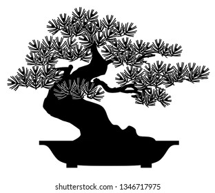 Japanese Bonsai Plant Potted Plant Stock Vector (Royalty Free ...