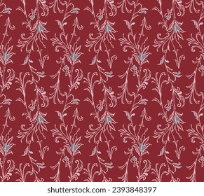  Japanese Botanical Leaf Vine Vector Seamless Pattern