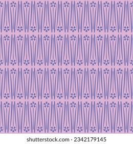 Japanese Bouquet Motif Stripe Vector Seamless Pattern