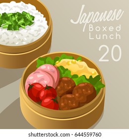 Japanese Boxed Lunch Set : Vector Illustration