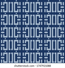 Japanese Brick Line Vector Seamless Pattern