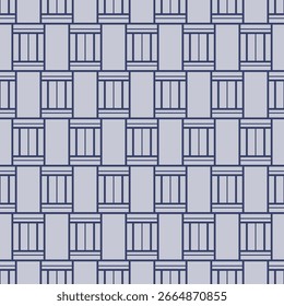 Japanese Brick Line Vector Seamless Pattern