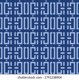 Japanese Brick Maze Vector Seamless Pattern