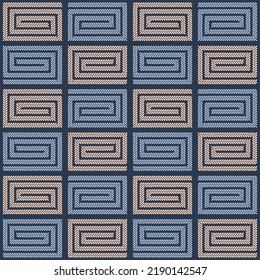 Japanese Brick Maze Vector Seamless Pattern
