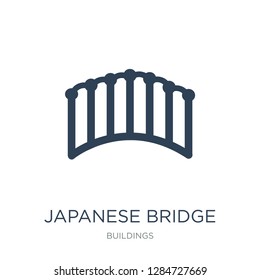 japanese bridge icon vector on white background, japanese bridge trendy filled icons from Buildings collection, japanese bridge vector illustration