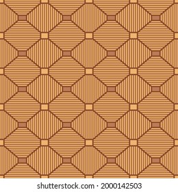 Japanese Brown Diamond Net Vector Seamless Pattern