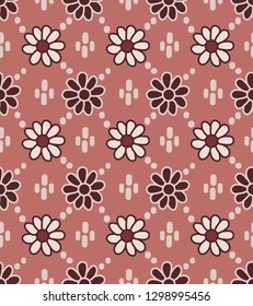 Japanese Brown Flower Pattern