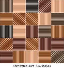 Japanese Brown Line Tile Vector Seamless Pattern