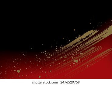 Japanese brush pattern on red and black background