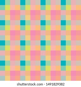 Japanese Bubblegum Pastel Plaid Seamless Pattern