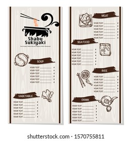 japanese buffet menu restaurant shabu sukiyaki logo icon graphic