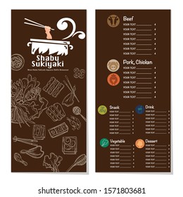 japanese buffet restaurant shabu sukiyaki logo icon graphic