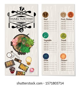 japanese buffet restaurant shabu sukiyaki logo icon graphic