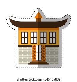 japanese building traditional icon vector illustration design