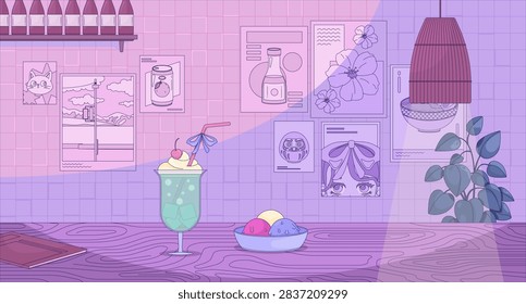 Japanese cafe interior and