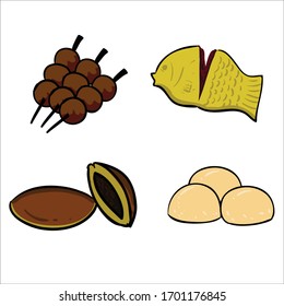 japanese cake vector icon illustration