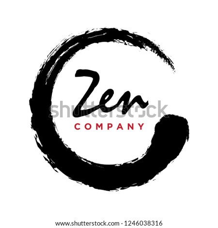 Japanese calligraphic circle, represent enlightenment in Zen Buddhism