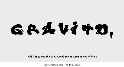 Japanese calligraphy “A～Z” alphabet. capital letter set. Vector illustration. Handwritten alphabet.simple letter.