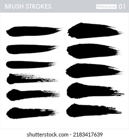 Japanese calligraphy “Thick brush line”. Vector illustration. Handwritten Thick brush line.