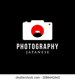 Japanese Camera Photography concept vector logo design