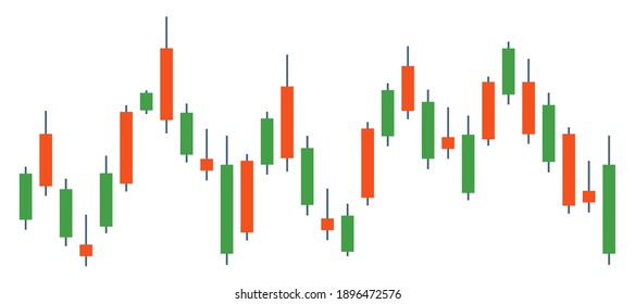 Japanese Candles. Financial Market. Interval Chart Of Changes In Stock Exchange Quotes And Prices For Raw Materials. Flat Vector Illustration.